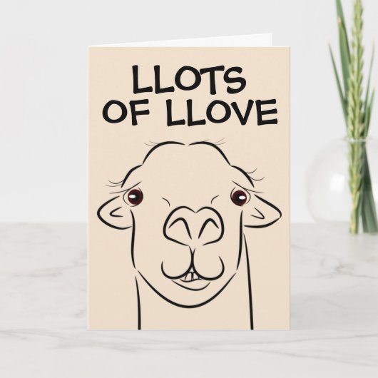 LLAMA I LIEBE DU GREETKARTEN KARTE (Vorderseite)