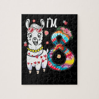 Llama Ich bin 8 Jahre alt 8. Geburtstag Gefärbte K Puzzle