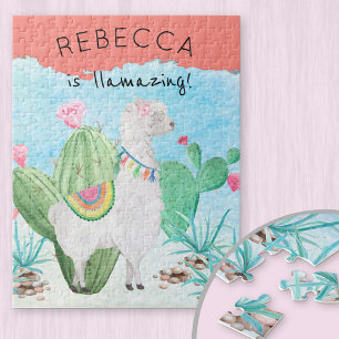 Llama-Illustration - Llamazing Kids Personalisiert Puzzle