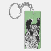 Llama Illustration | PERSONALISIERT Schlüsselanhänger (Vorderseite links)