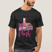 Llama im Oktober tragen wir rosa Brustkrebs Awaren T-Shirt (Vorderseite)
