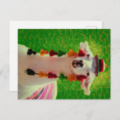 Llama in Chiloe-Chile mit Ornamenten Ankündigungspostkarte (Vorne/Hinten)