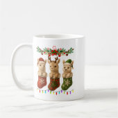 Llama In Christmas Socks Lights Llama Xmas  Kaffeetasse (Links)