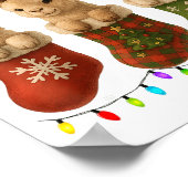 Llama In Christmas Socks Lights Llama Xmas  Poster (Ecke)