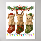 Llama In Christmas Socks Lights Llama Xmas  Poster (Vorne)