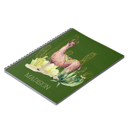 Llama in Desert Notizblock (Linke Seite)