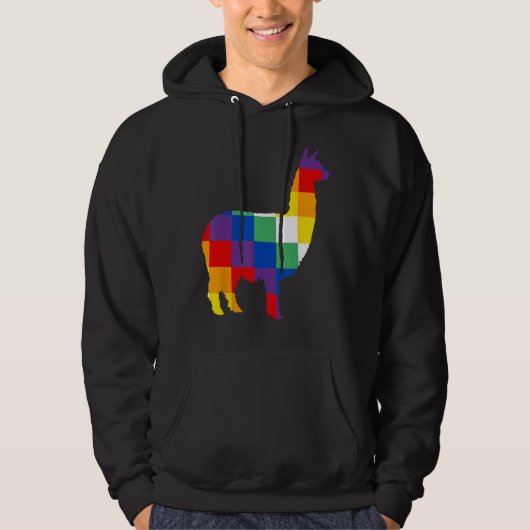 Llama Inca Wipala Kulturdesign Hoodie (Vorderseite)