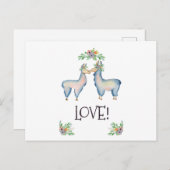 Llama ist in Liebe Postkarte (Vorne/Hinten)