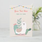 Llama jede Veranstaltung Einladung (Stehend Vorderseite)