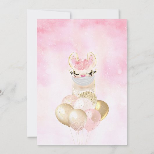 Llama jeden Geburtstag Einladung (Rückseite)