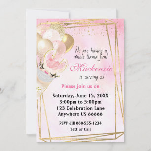 Llama jeden Geburtstag Einladung