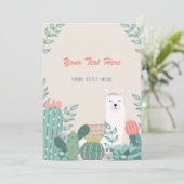 Llama jedes Ereignis Einladung (Stehend Vorderseite)