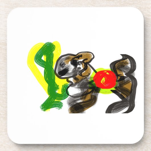 Llama Joy cute Getränkeuntersetzer (Vorderseite)