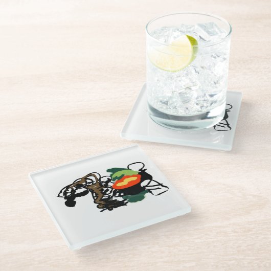 Llama joy glasuntersetzer (Schrägansicht)