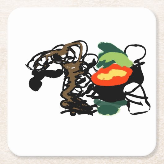 Llama joy rechteckiger pappuntersetzer (Vorderseite)