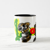 Llama Joy süß Zweifarbige Tasse (Mittel)
