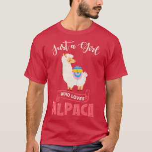 Llama Just a Girl Who Lieben Lammas Funny Alpaco L T-Shirt