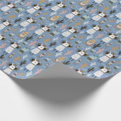 Llama, Kaktus, handGezeichnet Elementmuster. Geschenkpapier (Ecke)