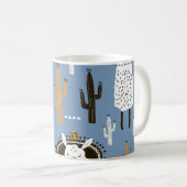 Llama, Kaktus, handGezeichnet Elementmuster. Kaffeetasse (VorderseiteRechts)