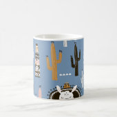 Llama, Kaktus, handGezeichnet Elementmuster. Kaffeetasse (Mittel)