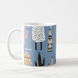 Llama, Kaktus, handGezeichnet Elementmuster. Kaffeetasse