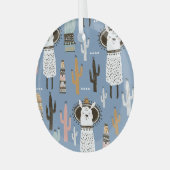 Llama, Kaktus, handGezeichnet Elementmuster. Ornament Aus Glas (Vorderseite links)