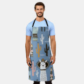 Llama, Kaktus, handGezeichnet Elementmuster. Schürze (Getragen)