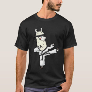 Llama Karate Teacher Taekwondo Sensei Lover Idee T-Shirt