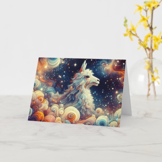 Llama Karte (Gelbe Blume)