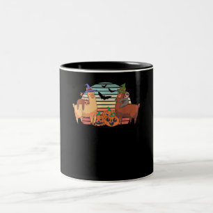 Llama Kawaii Llama Halloween Sunset Sloth Gift Zweifarbige Tasse