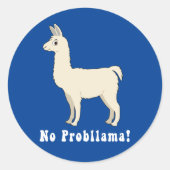 Llama: "Kein Prollama!" Runder Aufkleber (Vorderseite)