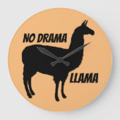 LLAMA-KEINE DRAMA-WANDSCHALBE GROßE WANDUHR (Vorderseite)