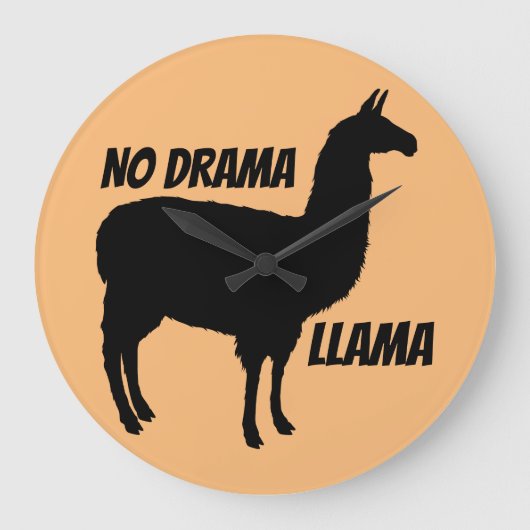 LLAMA-KEINE DRAMA-WANDSCHALBE GROßE WANDUHR (Vorderseite)