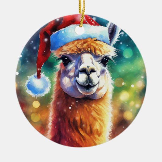 Llama Keramik Ornament (Vorne)