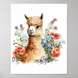 Llama Kinderzimmer Decor Kid's Wall Kunst, Dichtun Poster