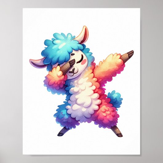 Llama Kinderzimmer Decor Kid's Wall Kunst, Dichtun Poster (Vorne)