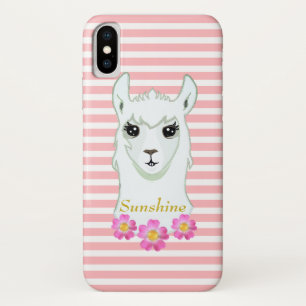 Llama-Königin auf Rosa und Weiß Case-Mate iPhone Hülle