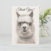 Llama Lächeln Danke Note Card (Stehend Vorderseite)