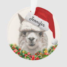Llama Lächelt Ihr Name & Jahr Alpaka Weihnachten