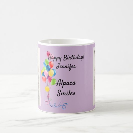 Llama Lächelt Spaß Kaffee Tasse Tee Cup Glückwunsc (Mittel)