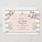 Llama Lama Girls Einladung zur Geburtstagsparty (Vorderseite)