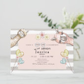 Llama Lama Girls Einladung zur Geburtstagsparty (Stehend Vorderseite)