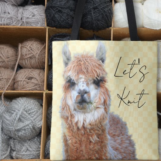 Llama Lass uns stricken Tasche
