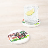 Llama Lazy Getränkeuntersetzer (Seite)