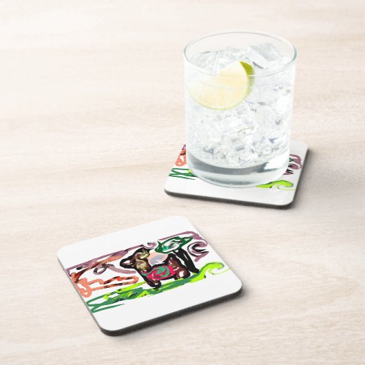 Llama Lazy Getränkeuntersetzer (Rechte Seite)