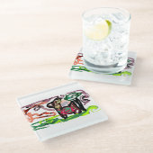 Llama Lazy Glasuntersetzer (Schrägansicht)