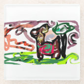 Llama Lazy Glasuntersetzer (Vorderseite)