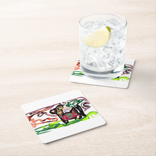 Llama Lazy Rechteckiger Pappuntersetzer (Vor Ort)