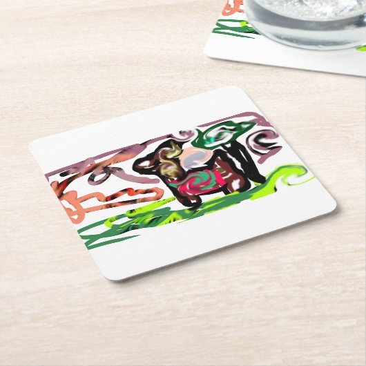 Llama Lazy Rechteckiger Pappuntersetzer (angewinkelt)