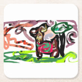 Llama Lazy Rechteckiger Pappuntersetzer (Vorderseite)